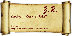Zucker Renátó névjegykártya